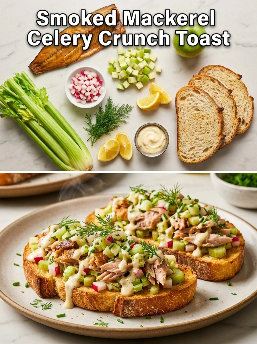 Smoked Mackerel Celery Crunch Toast - traditionellt Sverige Toast & bröd recept recept, perfekt till vardagsmiddag